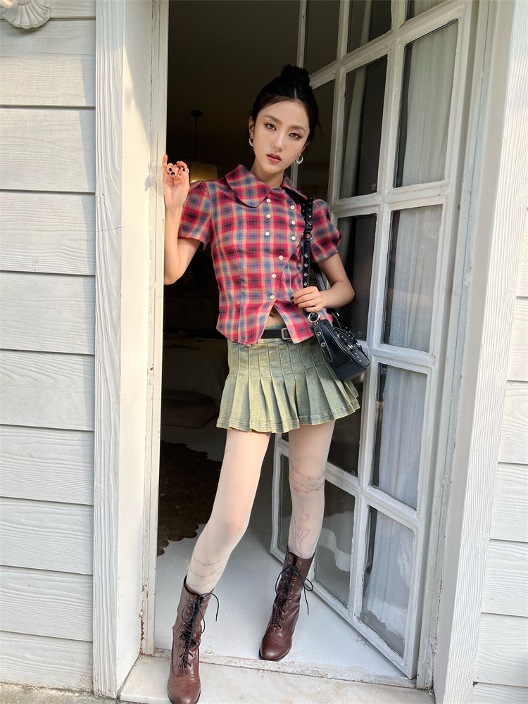 Y2K ASYMMETRIC BUTTON-UP SHIRT