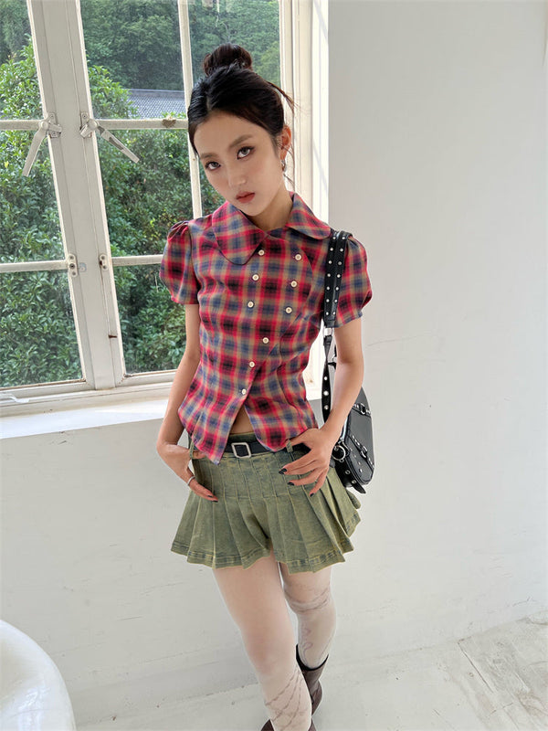 Y2K ASYMMETRIC BUTTON-UP SHIRT