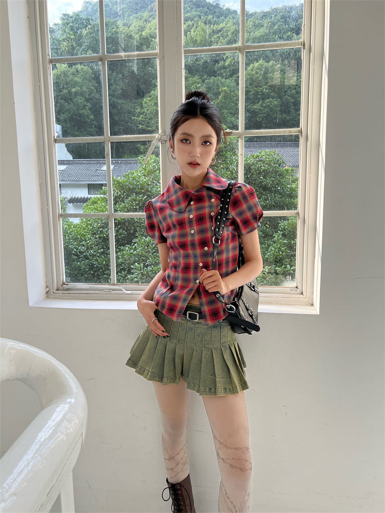 Y2K ASYMMETRIC BUTTON-UP SHIRT