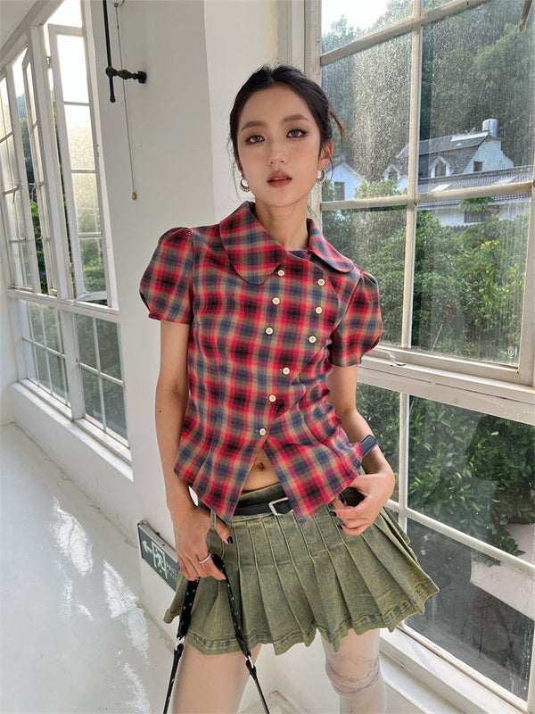 Y2K ASYMMETRIC BUTTON-UP SHIRT