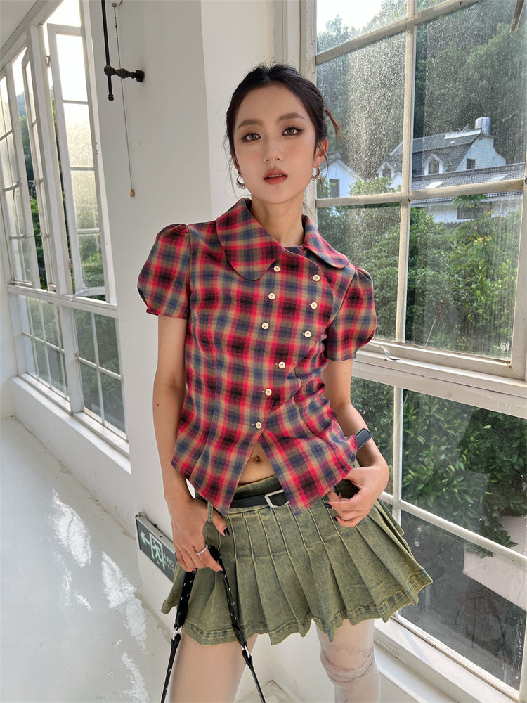 Y2K ASYMMETRIC BUTTON-UP SHIRT