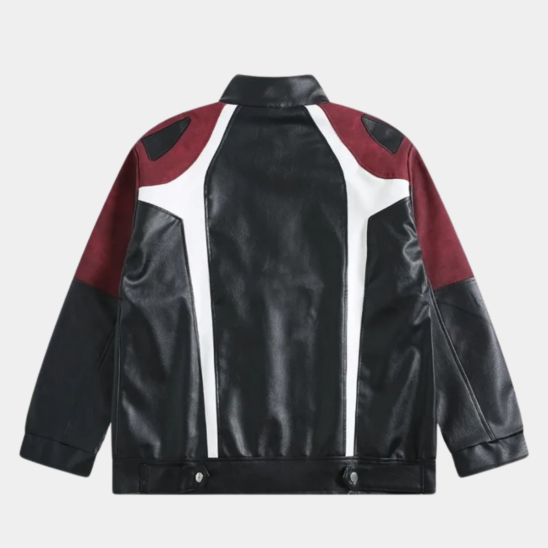 HIGH STREET STYLE MOTORCYCLE RETRO LEATHER JACKET