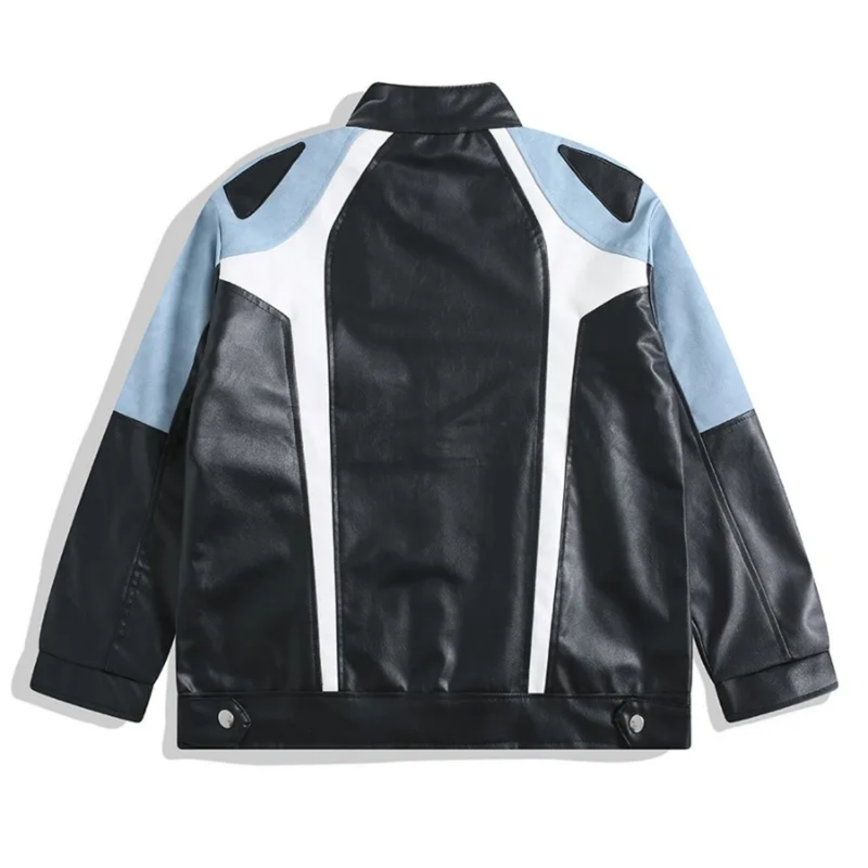 HIGH STREET STYLE MOTORCYCLE RETRO LEATHER JACKET