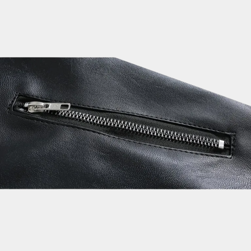 HIGH STREET STYLE MOTORCYCLE RETRO LEATHER JACKET