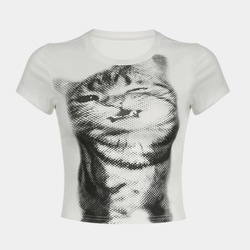 Y2K CAT BABY TEE