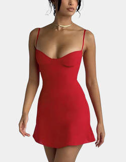 Y2K SWEETHEART NECKLINE MINI DRESS