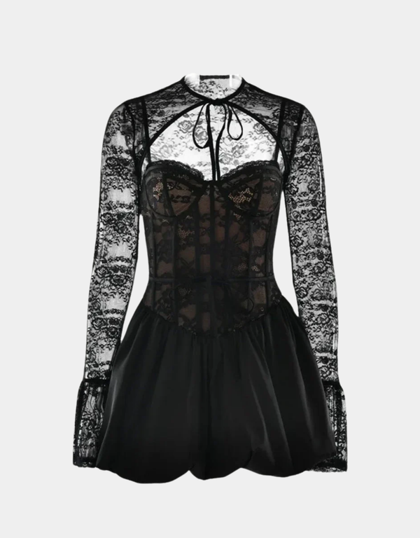 Y2K BOLERO LACE CORSET MINI DRESS