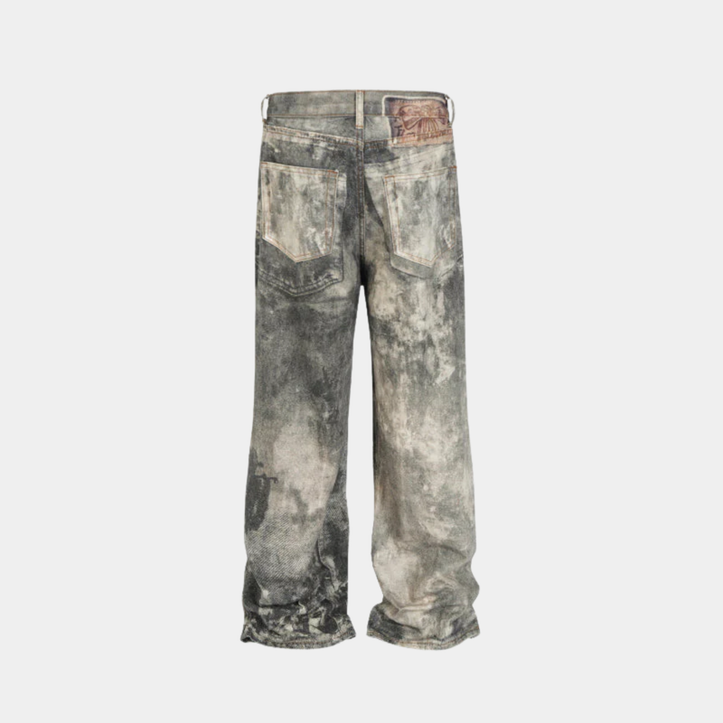 INKSTRIKE CAMOUFLAGE BAGGY JEANS