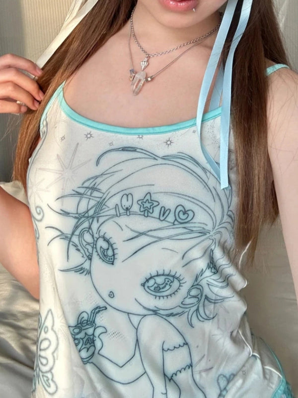 Y2K ANIME GIRL TOP