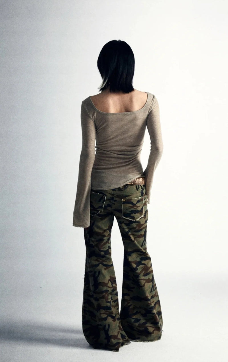 Y2K GRUNGE SIGILISM SCOOP NECK TOP