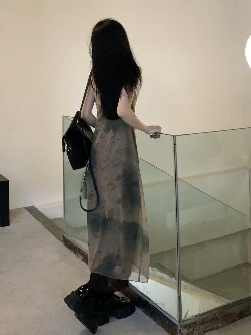 Y2K VINTAGE MESH MIDI DRESS
