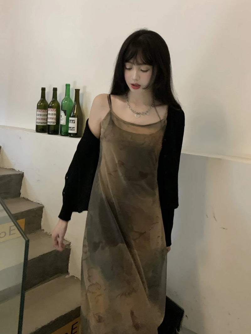 Y2K VINTAGE MESH MIDI DRESS